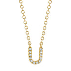 0.04CT 14K Y/G DIAMOND NECKLACE - INITIAL U