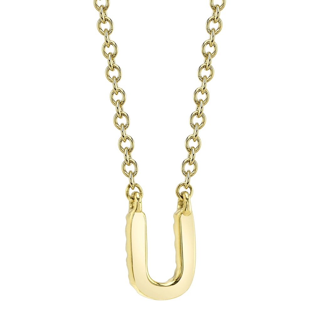 0.04CT 14K Y/G DIAMOND NECKLACE - INITIAL U
