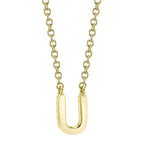 0.04CT 14K Y/G DIAMOND NECKLACE - INITIAL U