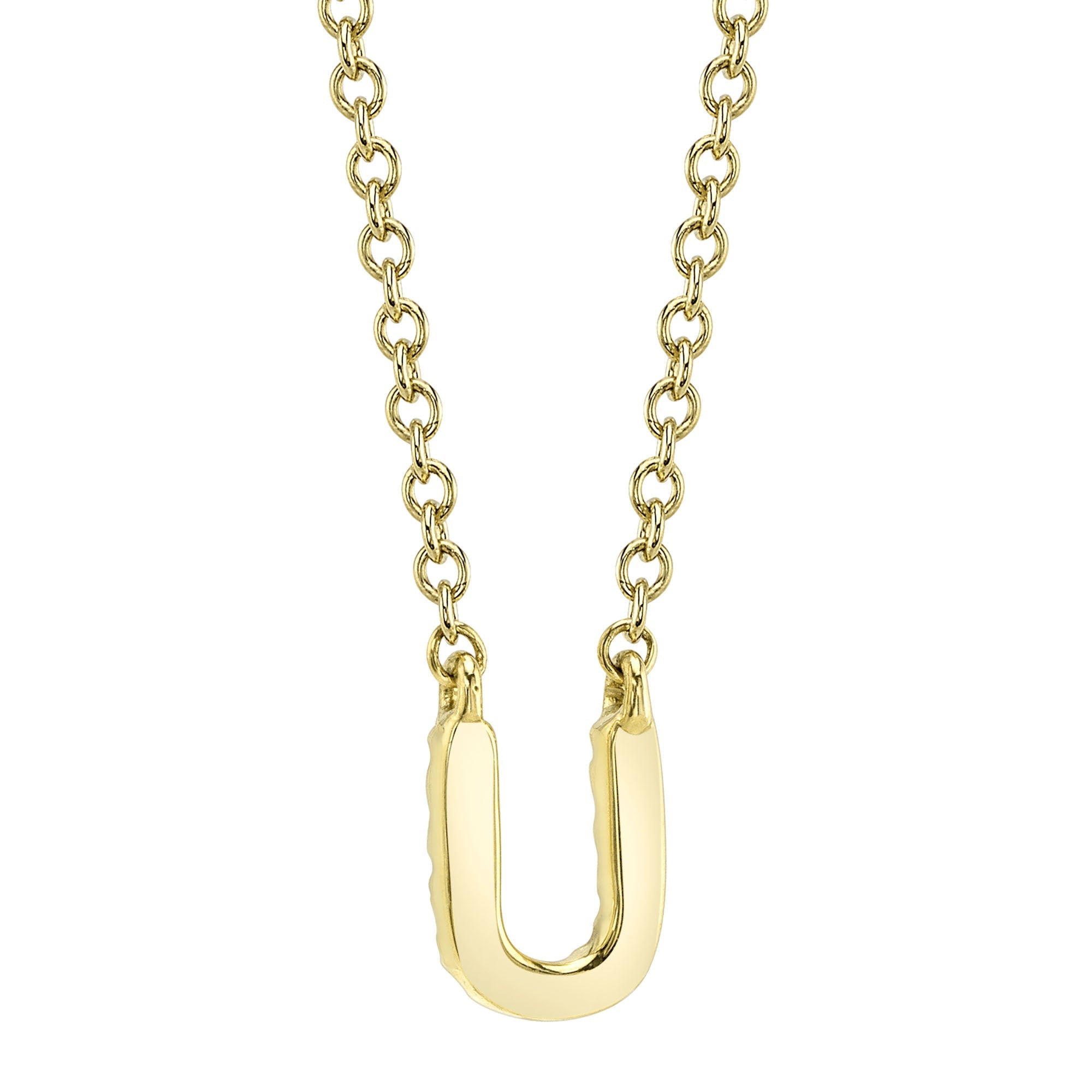 0.04CT 14K Y/G DIAMOND NECKLACE - INITIAL U