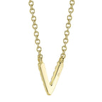 0.03CT 14K Y/G DIAMOND NECKLACE - INITIAL V