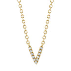 0.03CT 14K Y/G DIAMOND NECKLACE - INITIAL V