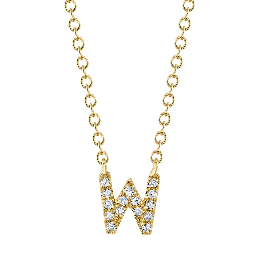 0.05CT 14K Y/G DIAMOND NECKLACE - INITIAL W