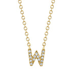 0.05CT 14K Y/G DIAMOND NECKLACE - INITIAL W