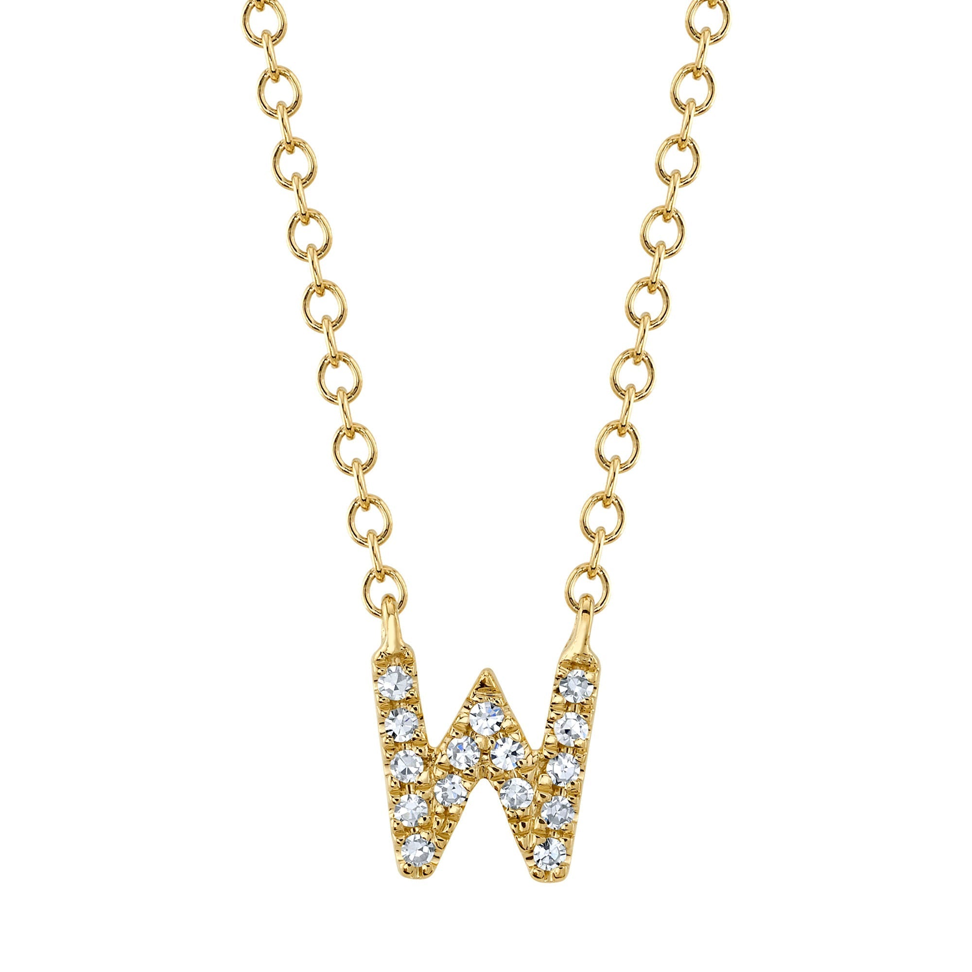 0.05CT 14K Y/G DIAMOND NECKLACE - INITIAL W