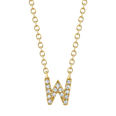 0.05CT 14K Y/G DIAMOND NECKLACE - INITIAL W