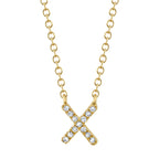 0.04CT 14K Y/G DIAMOND NECKLACE - INITIAL X