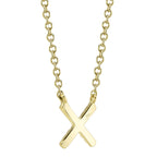 0.04CT 14K Y/G DIAMOND NECKLACE - INITIAL X