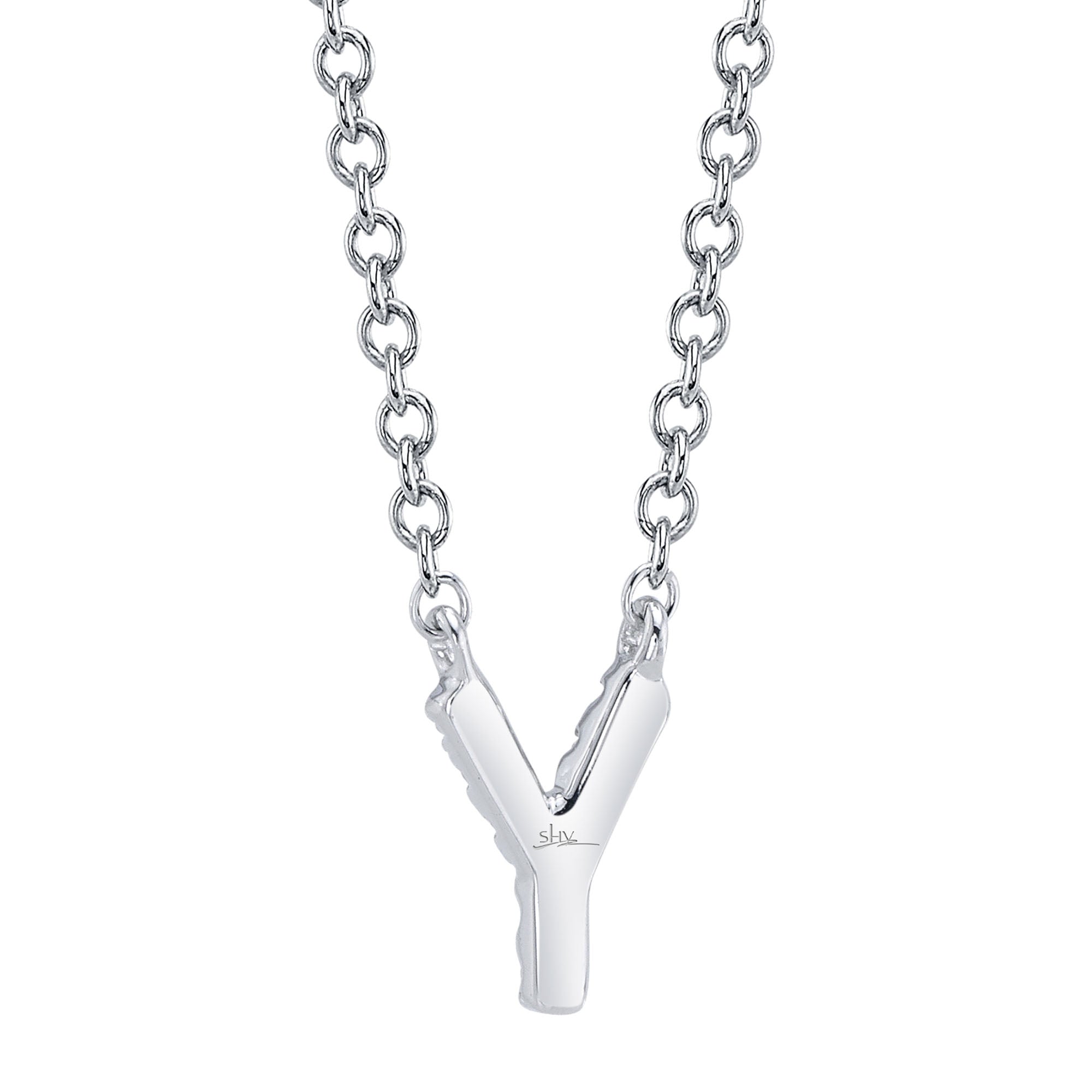 0.03CT 14K Y/G DIAMOND NECKLACE - INITIAL Y