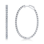 2.17CT 14K W/G DIAMOND OVAL HOOP EARRING