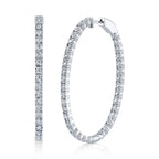 2.17CT 14K W/G DIAMOND OVAL HOOP EARRING