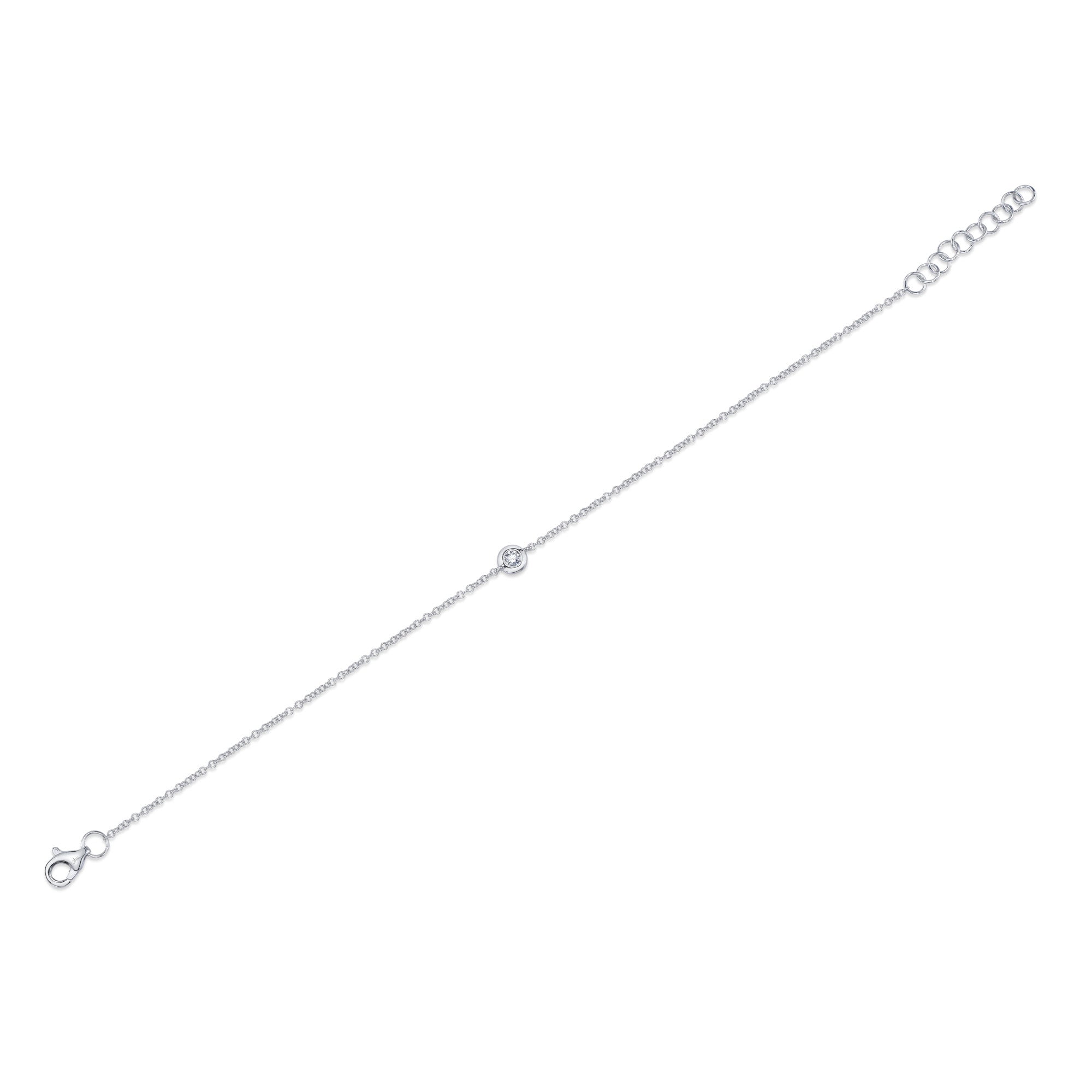 0.06CT 14K W/G DIAMOND BEZEL BRACELET
