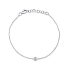 0.06CT 14K W/G DIAMOND BEZEL BRACELET
