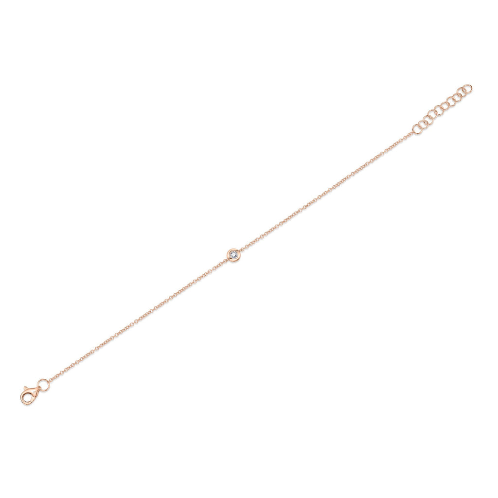 0.06CT 14K R/G DIAMOND BEZEL BRACELET
