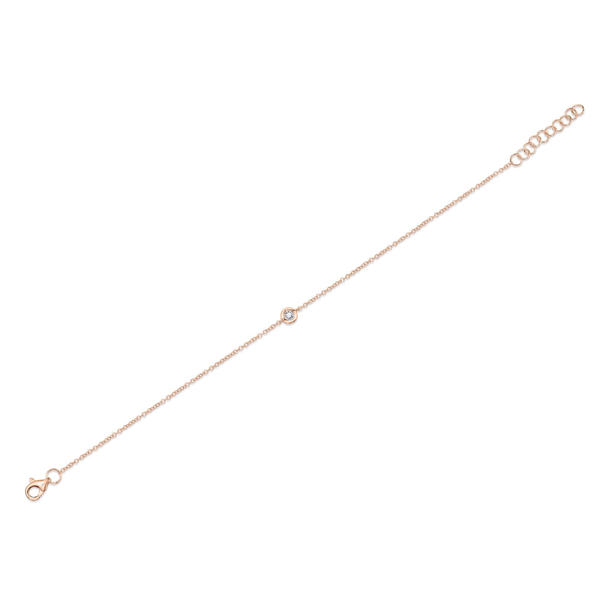 0.06CT 14K R/G DIAMOND BEZEL BRACELET