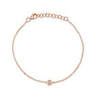 0.06CT 14K R/G DIAMOND BEZEL BRACELET