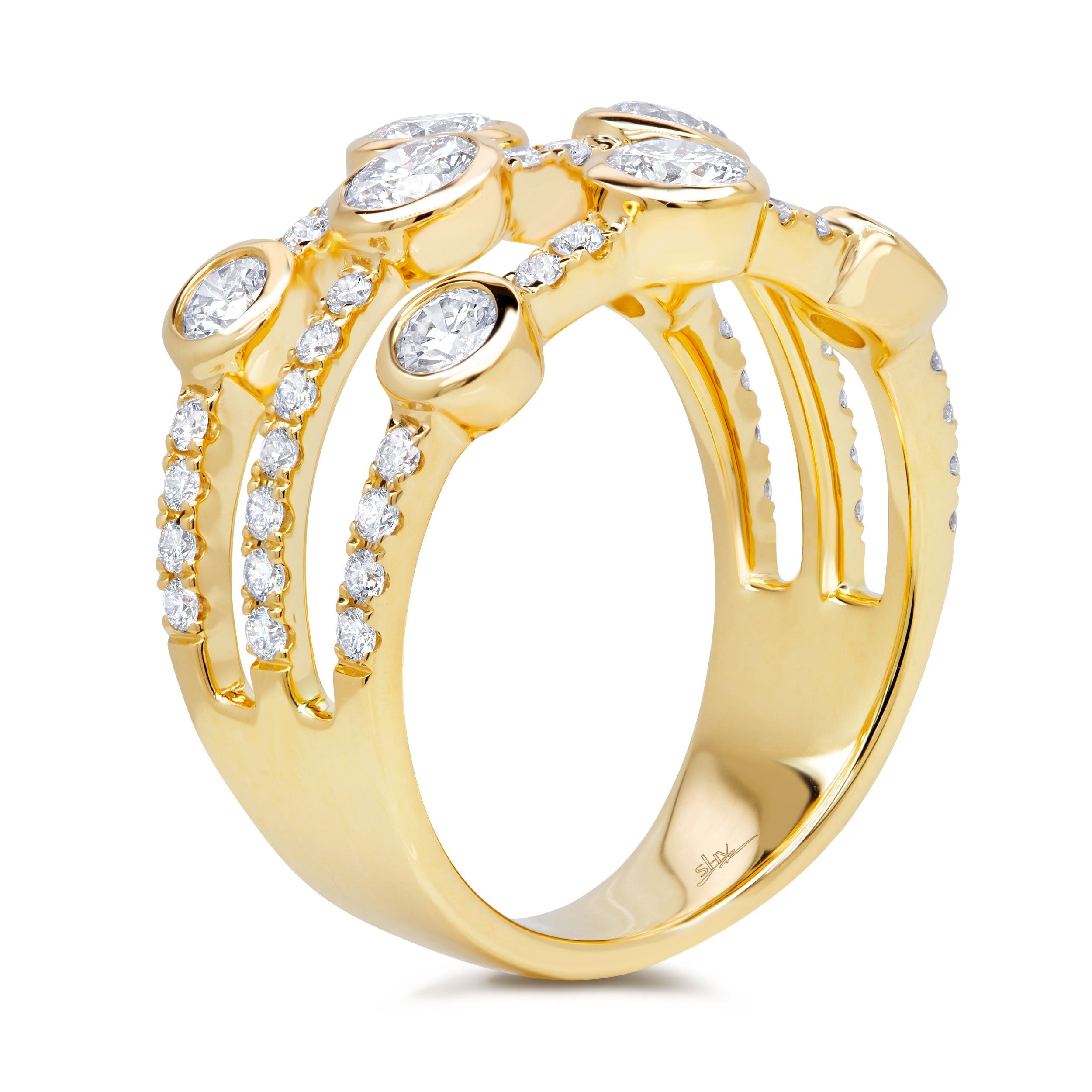 1.58CT 14K Y/G DIAMOND BEZEL RING