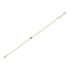 0.04CT DIAMOND & 0.06CT BLUE SAPPHIRE 14K Y/G EYE BRACELET