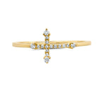 0.09CT 14K Y/G DIAMOND CROSS RING