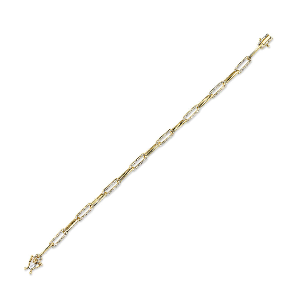 0.74CT 14K Y/G DIAMOND PAPER CLIP LINK BRACELET