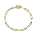 0.74CT 14K Y/G DIAMOND PAPER CLIP LINK BRACELET