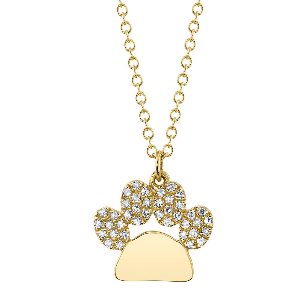 0.09CT 14K Y/G DIAMOND PAW NECKLACE