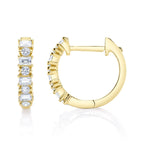 0.42CT 14K Y/G DIAMOND BAGUETTE HUGGIE EARRING