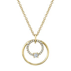 0.11CT 14K Y/G DIAMOND CIRCLE NECKLACE