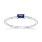 0.08CT DIAMOND & 0.17CT BLUE SAPPHIRE 14K W/G LADY'S RING