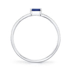 0.08CT DIAMOND & 0.17CT BLUE SAPPHIRE 14K W/G LADY'S RING