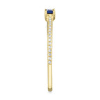 0.08CT DIAMOND & 0.17CT BLUE SAPPHIRE 14K Y/G LADY'S RING