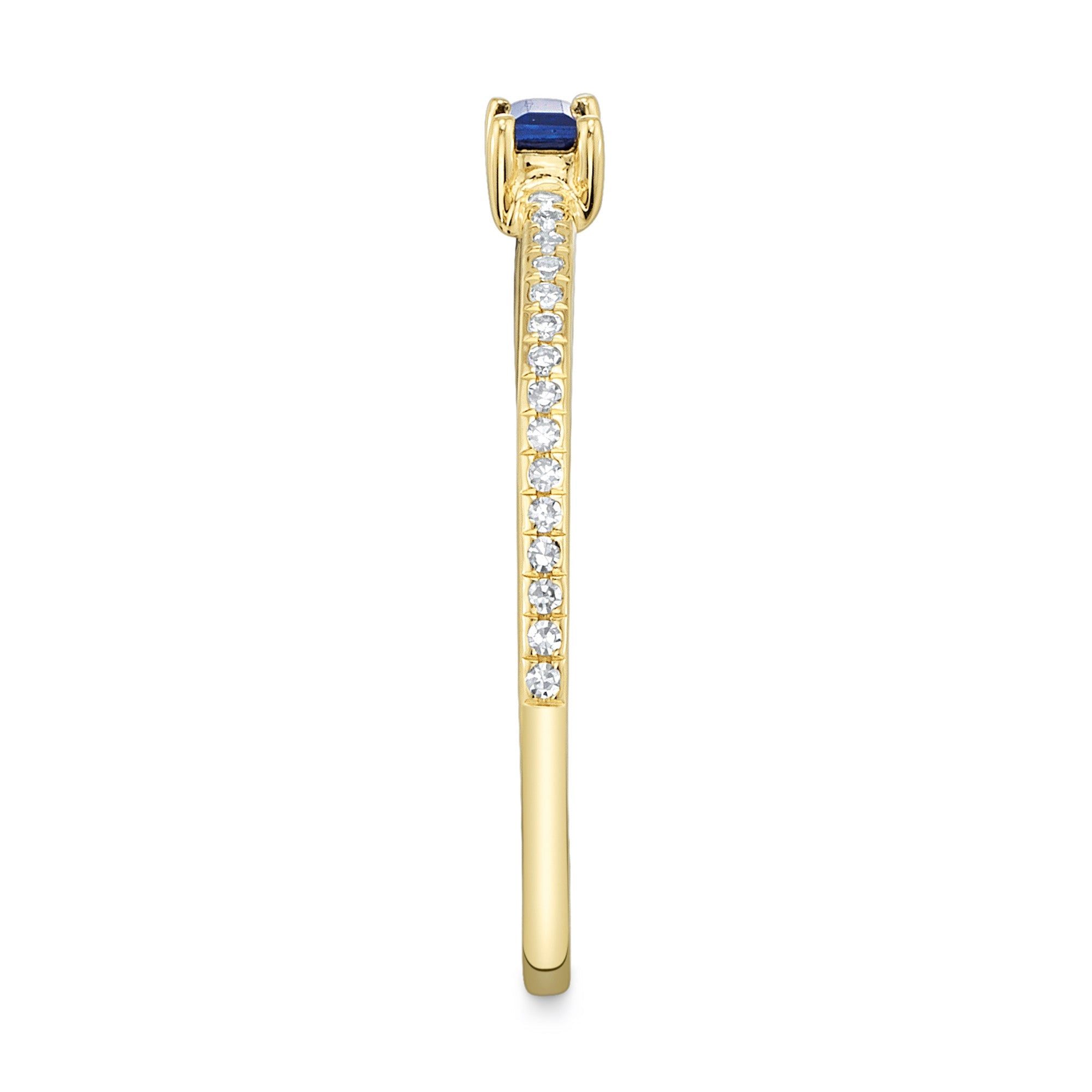 0.08CT DIAMOND & 0.17CT BLUE SAPPHIRE 14K Y/G LADY'S RING