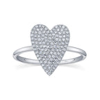 0.26CT 14K W/G DIAMOND PAVE HEART LADY'S RING