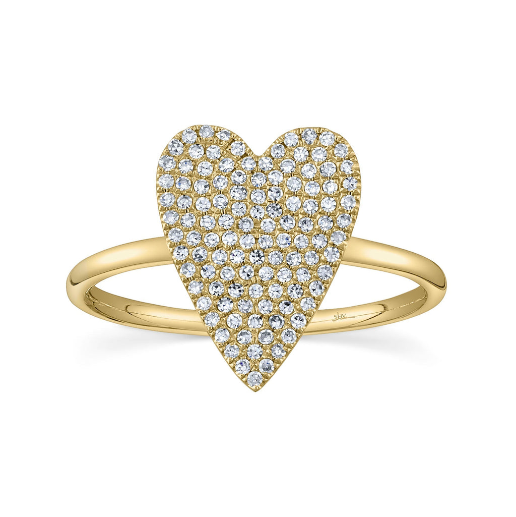 0.26CT 14K Y/G DIAMOND PAVE HEART LADY'S RING