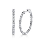 1.50CT 14K W/G DIAMOND OVAL HOOP EARRING