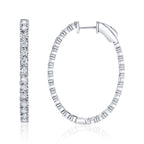 1.50CT 14K W/G DIAMOND OVAL HOOP EARRING