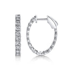 0.90CT 14K W/G DIAMOND OVAL HOOP EARRING