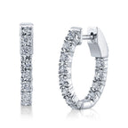 0.47CT 14K W/G DIAMOND OVAL HOOP EARRING