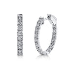 0.90CT 14K W/G DIAMOND OVAL HOOP EARRING