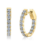 0.47CT 14K Y/G DIAMOND OVAL HOOP EARRING