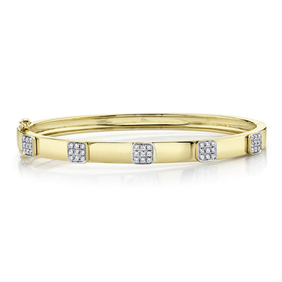 0.43CT 14K Y/G DIAMOND PAVE BANGLE