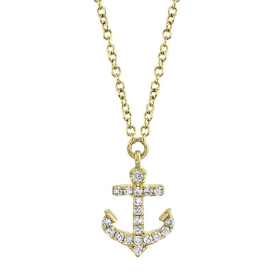 0.07CT 14K Y/G DIAMOND ANCHOR NECKLACE