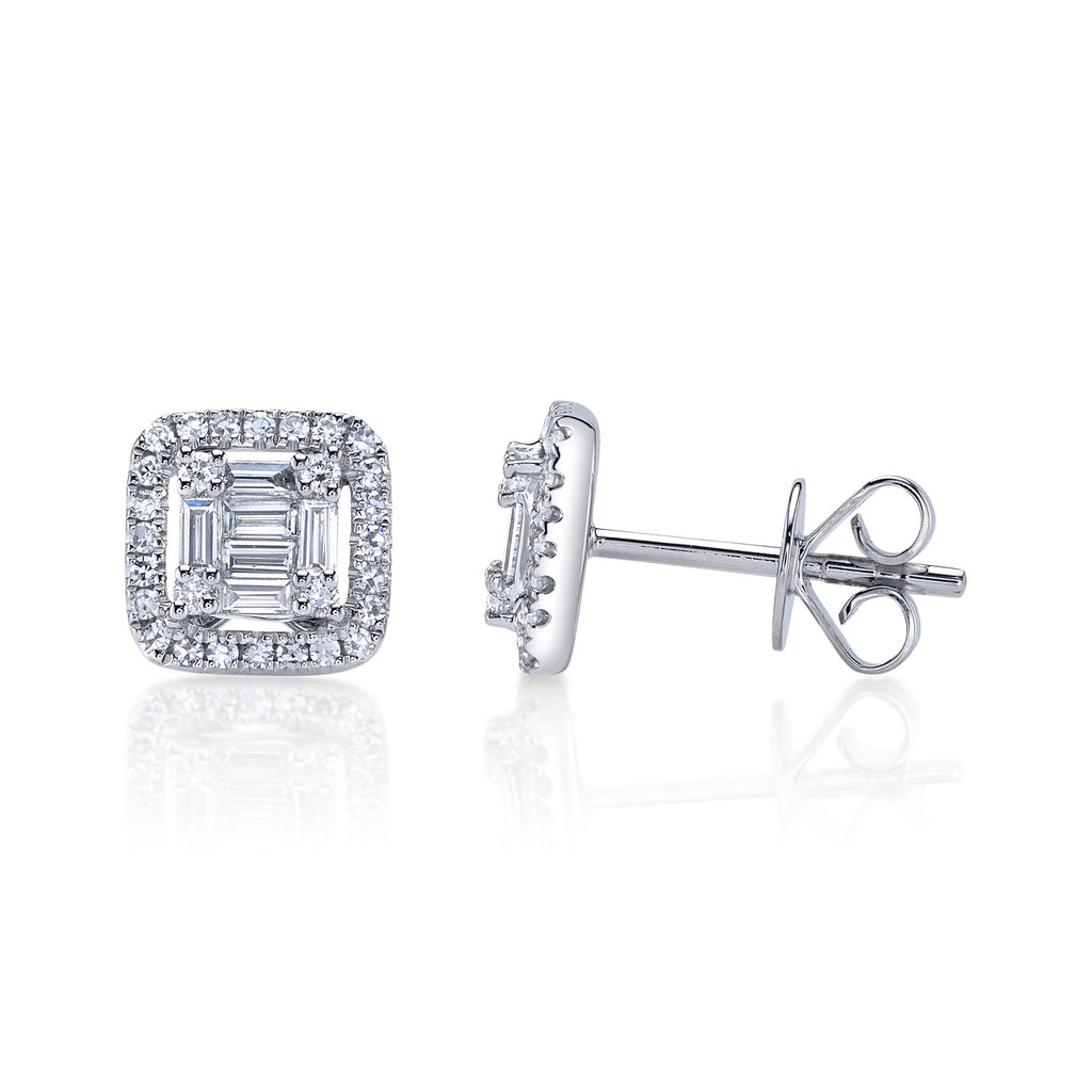 0.43CT 14K W/G DIAMOND BAGUETTE STUD EARRING