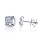 0.43CT 14K W/G DIAMOND BAGUETTE STUD EARRING