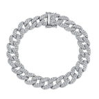 4.36CT 14K W/G DIAMOND PAVE LINK BRACELET