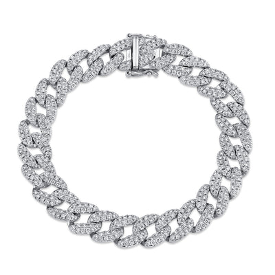 4.36CT 14K W/G DIAMOND PAVE LINK BRACELET