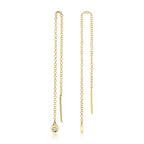 0.04CT 14K Y/G DIAMOND THREADER EARRING