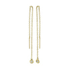0.04CT 14K Y/G DIAMOND THREADER EARRING
