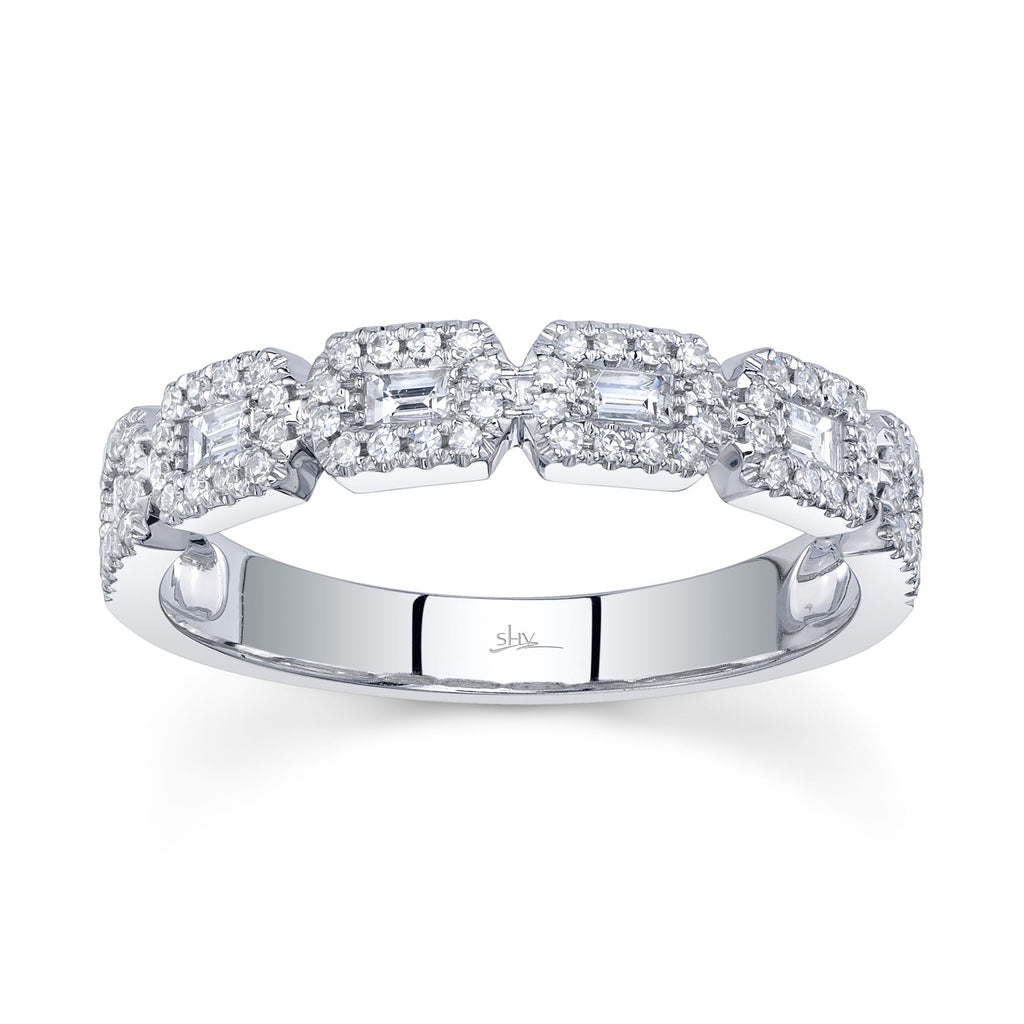 0.46CT 14K W/G DIAMOND BAGUETTE RING