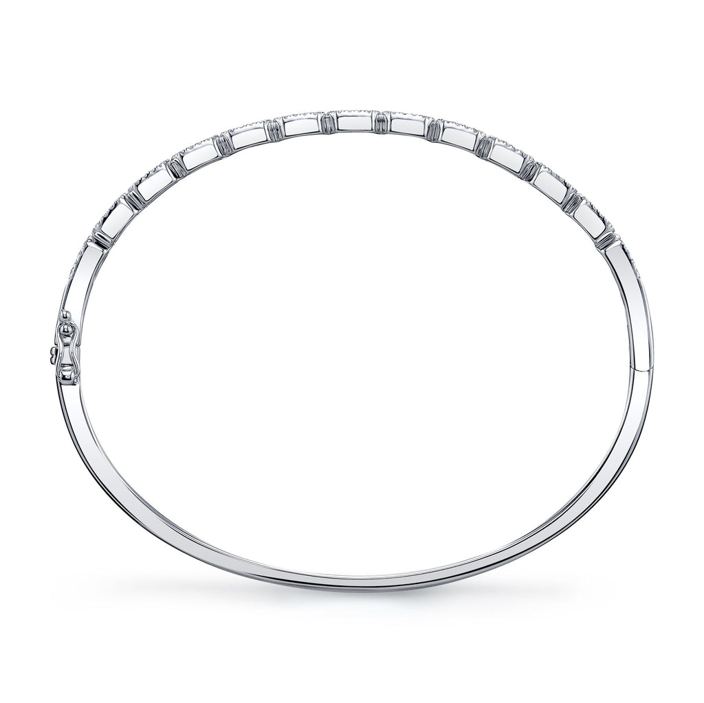 0.86CT 14K W/G DIAMOND BAGUETTE BANGLE
